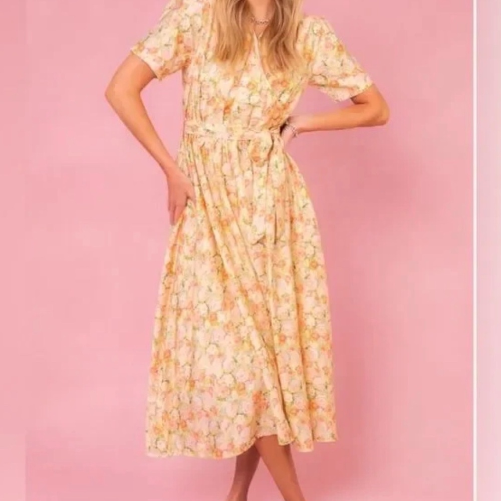 Floral Faux Wrap Dress (Ivy City Co)